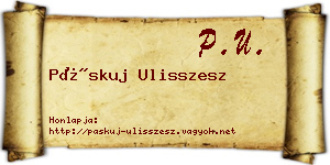 Páskuj Ulisszesz névjegykártya